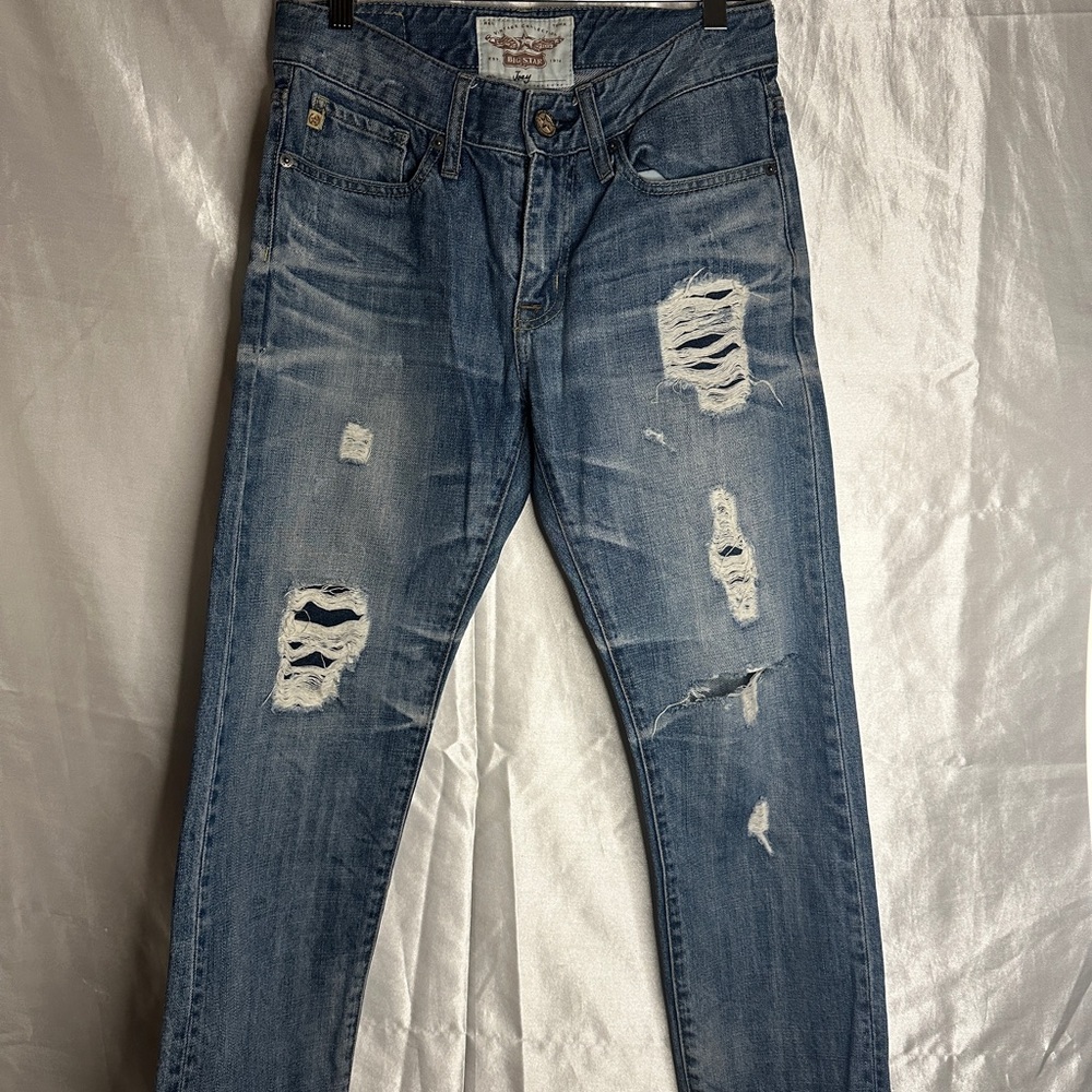 Big Star Vintage Jeans Med Wash Distressed Mens 32 X 34 Classic Fit